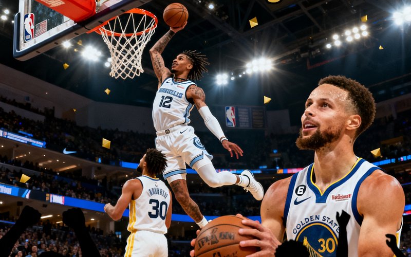 今日NBA十佳球集锦封面,包含莫兰特隔扣和库里logo shot